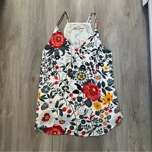 LOFT Woman’s Thin Strap V-Neck Floral Petite Tank Top Size MP